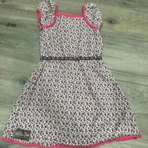 Matilda Jane Girls Dress Noelle Knit Friends Forever Short Sleeve Floral Size 6